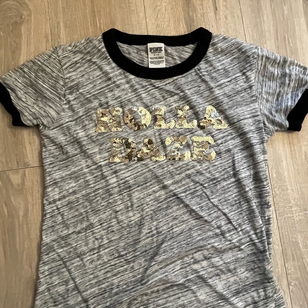 PINK Tee Shirt Holiday Bling Small